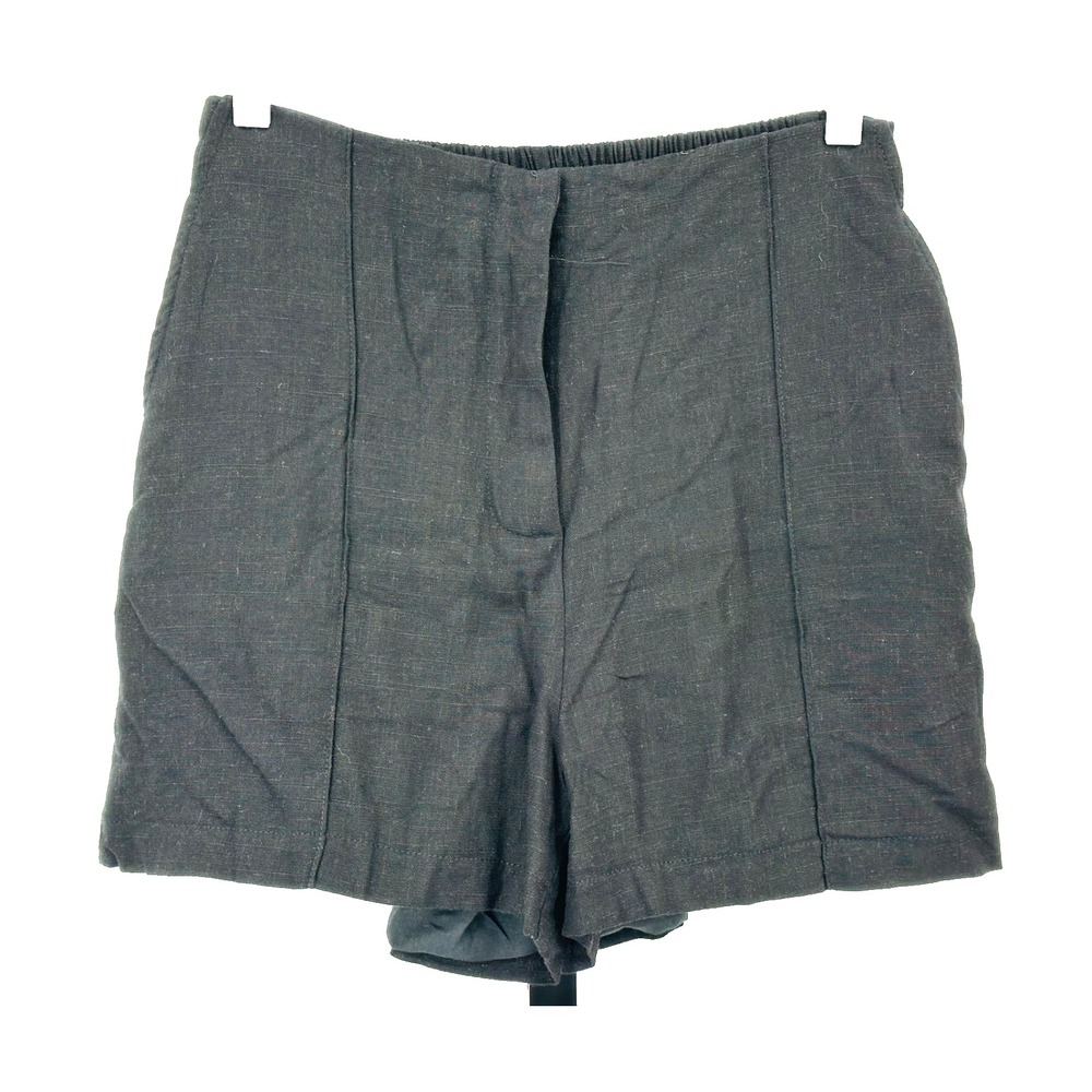 High-Rise Shorts Black Linen Blend 3" Inseam Women's Small